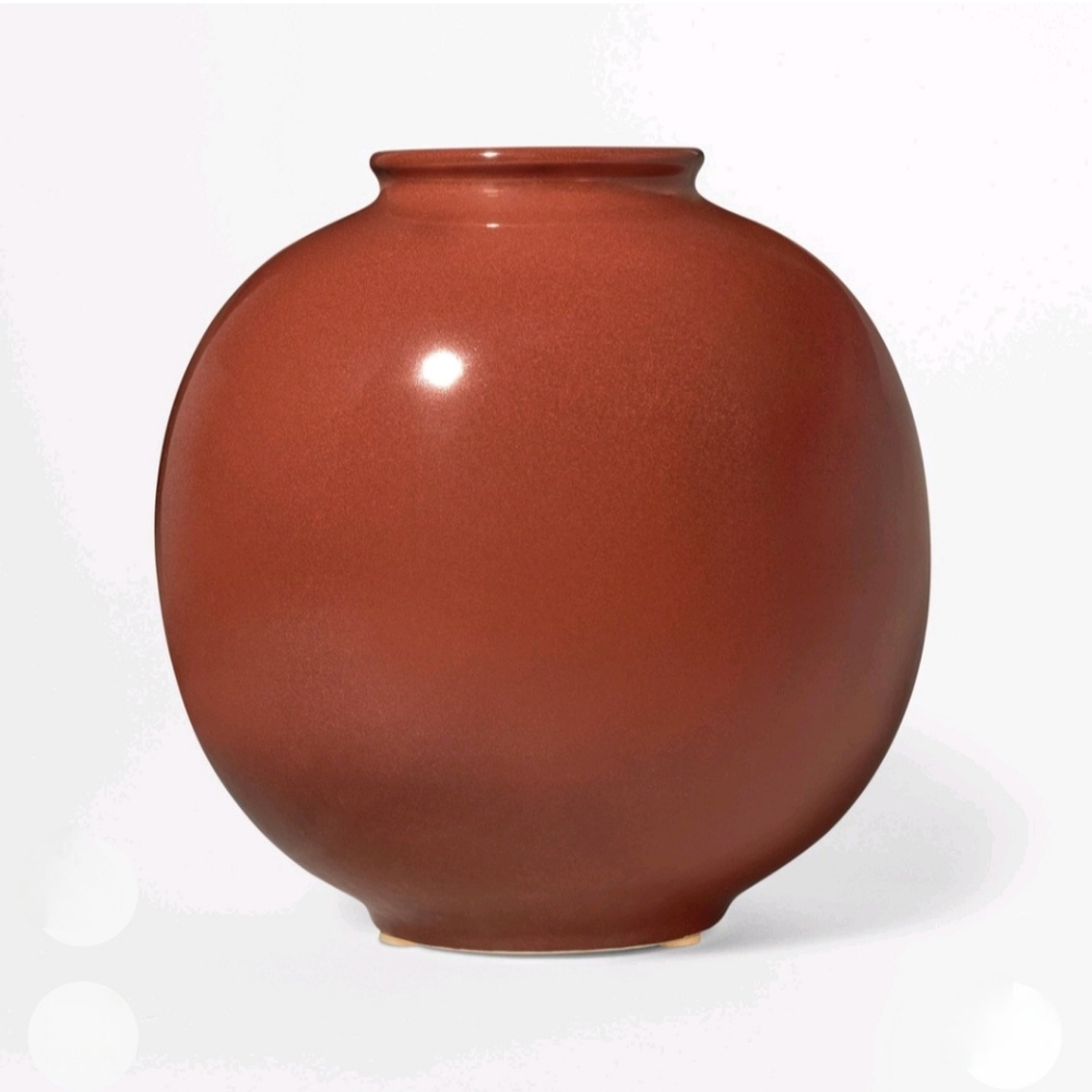 Threshold designed with Studio McGee Ceramic Round Decorative Vase Dark Red